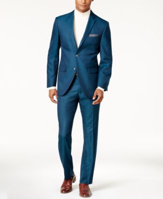 Perry Ellis Men's Slim-Fit Teal Suit ...